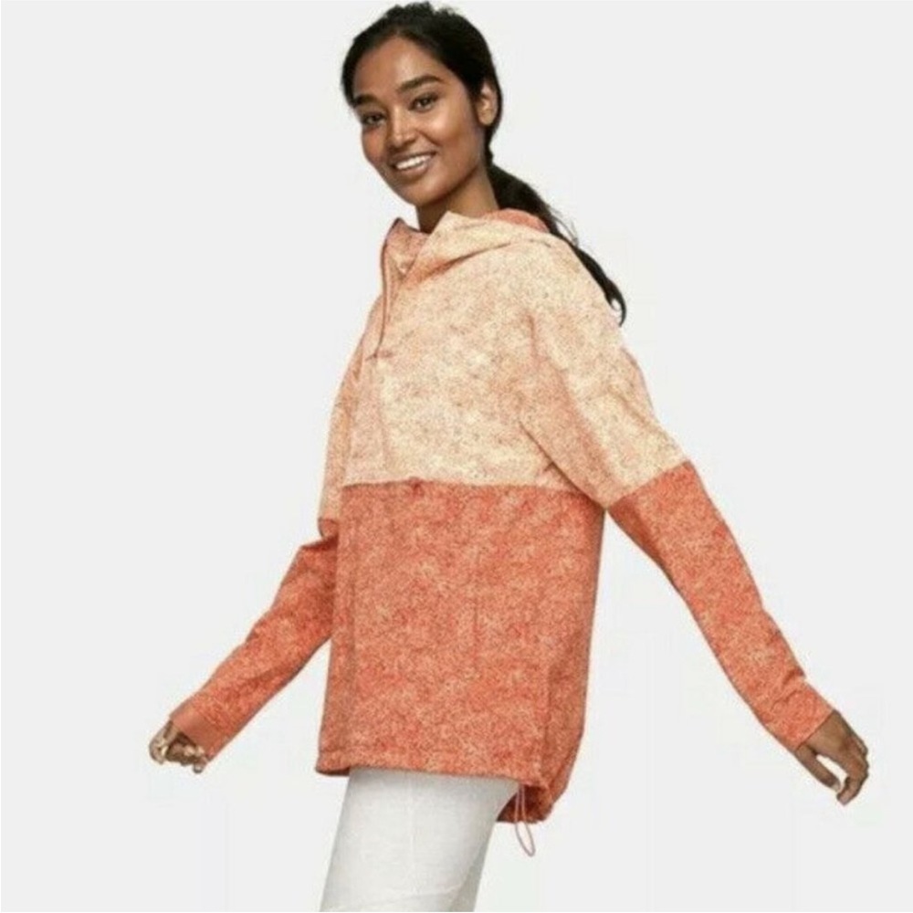 Outdoor Voices Rectrek Anorak Jacket in Pebbled Adobe/Canyon Orange Size S
